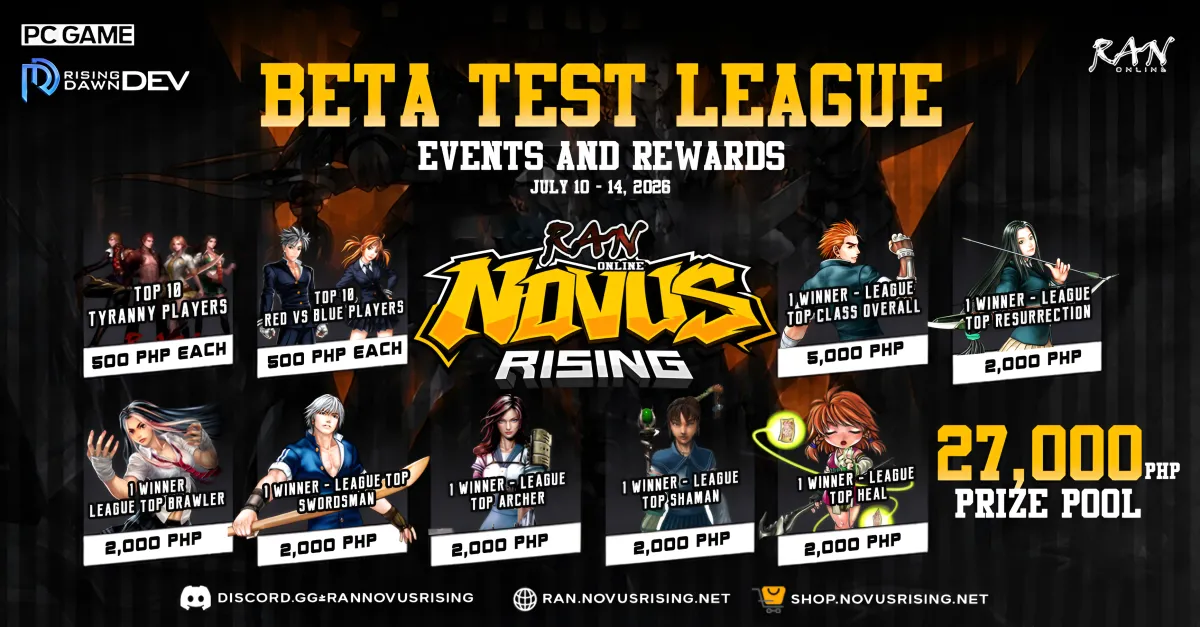 Open Beta Test League · Ran Online · Novus Rising